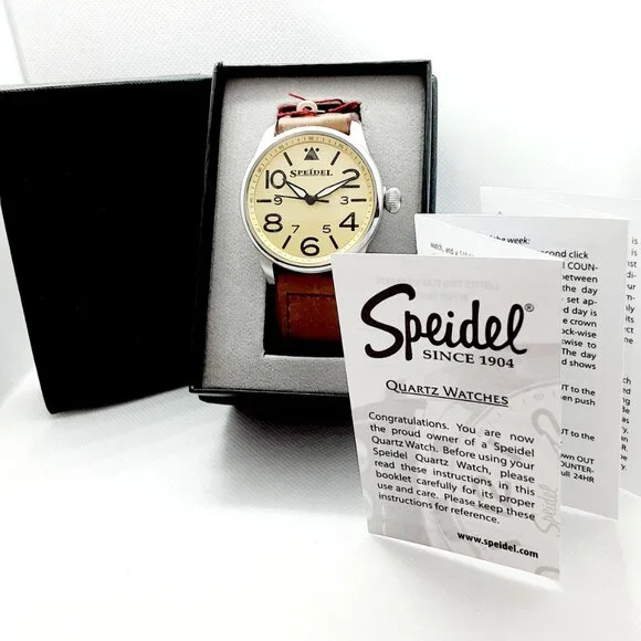 CLOSET SALE!! NEW With Tags Authentic Men's Speidel Watch, leather band - Picture 2 of 16